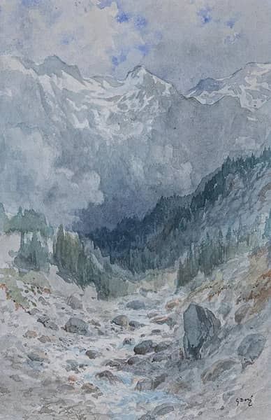Torrent in the Gavarnie Mountains | Oil Painting Reproduction