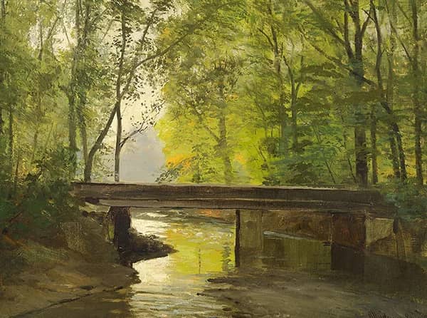 A River Running Through a Forest | Oil Painting Reproduction