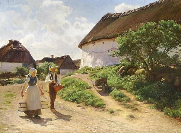 Old Farm in Reerso 1904 by Hans Ole Brasen | Oil Painting Reproduction