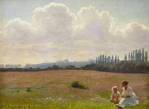 Mother Daughter in a Summer Landscape | Oil Painting Reproduction