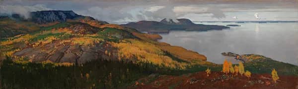 Autumn Landscape of Lake Perajarvi | Oil Painting Reproduction