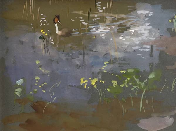 Great Crested Grebe by Eero Jarnefelt | Oil Painting Reproduction