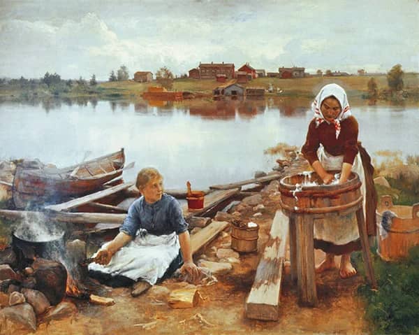 Laundry at the River Bank 1889 | Oil Painting Reproduction