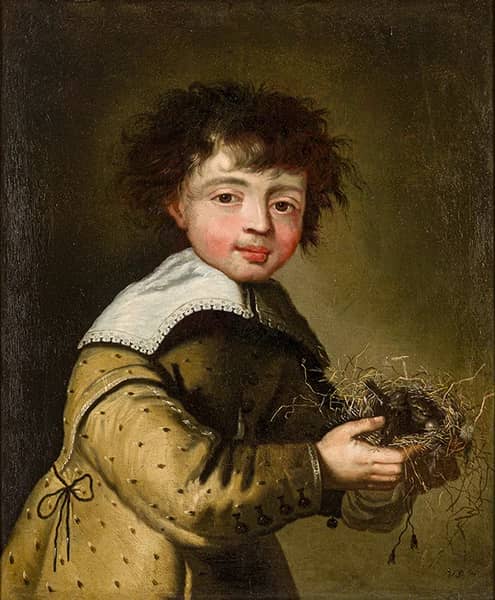 Portrait of a Child with a Nest | Oil Painting Reproduction