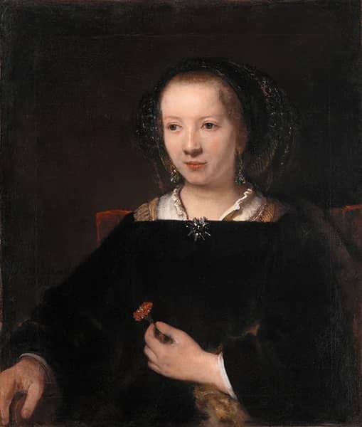 Young Woman with a Carnation by Willem Drost | Oil Painting Reproduction