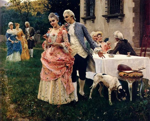 An Afternoon Tea 1900 by Federico Andreotti | Oil Painting Reproduction