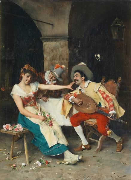 The Serenade 1880 by Federico Andreotti | Oil Painting Reproduction