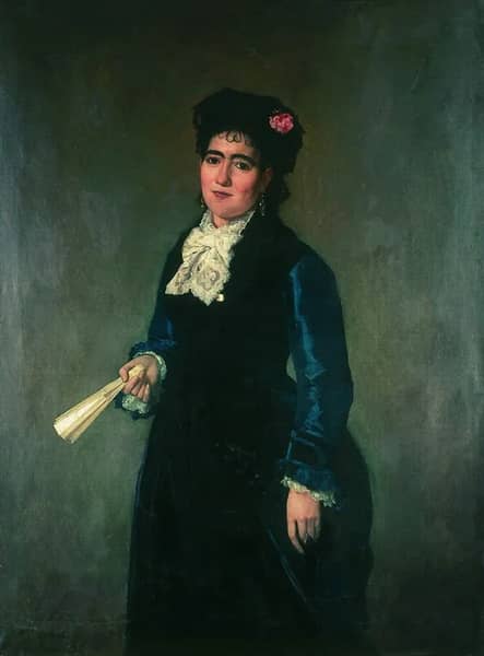 Lady in Blue by Antonio Gisbert | Oil Painting Reproduction