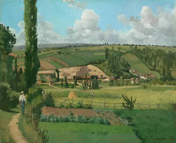 Landscape in Pontoise 1868 by Camille Pissarro | Oil Painting Reproduction