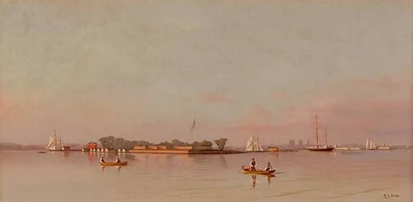 Bedloe's Island New York Harbor 1875 | Oil Painting Reproduction