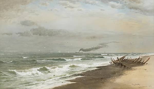 Long Branch Beach 1883 by Francis A Silva | Oil Painting Reproduction