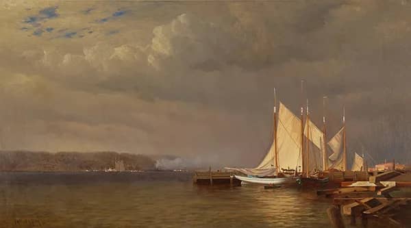 On the North River 1879 by Francis A Silva | Oil Painting Reproduction