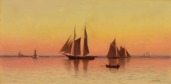 Sailboats at Sunset by Francis A Silva | Oil Painting Reproduction