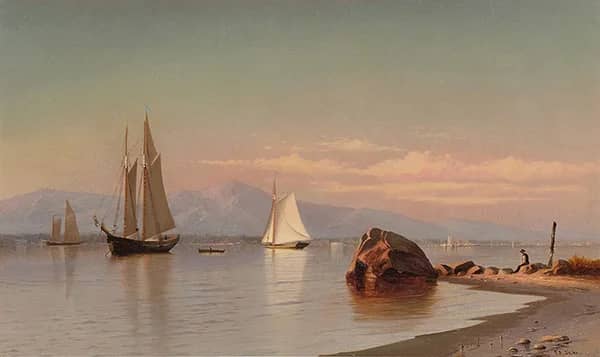 View on the Hudson 1873 by Francis A Silva | Oil Painting Reproduction