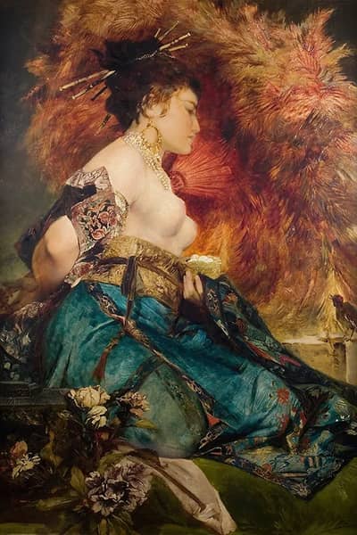 A Japanese Woman by Hans Makart | Oil Painting Reproduction