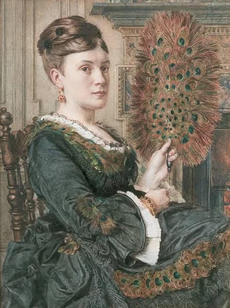 The Peacock Fan 1871 by Edward Poynter | Oil Painting Reproduction