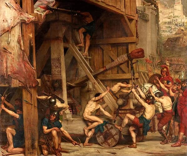 The Catapult 1868 by Edward Poynter | Oil Painting Reproduction