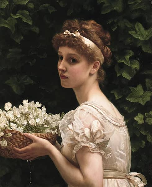 Pea Blossoms 1890 by Edward Poynter | Oil Painting Reproduction