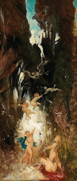 Putti Near a Forest Brook 1870 by Hans Makart | Oil Painting Reproduction