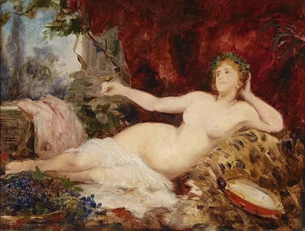 Resting Bacchante by Hans Makart | Oil Painting Reproduction