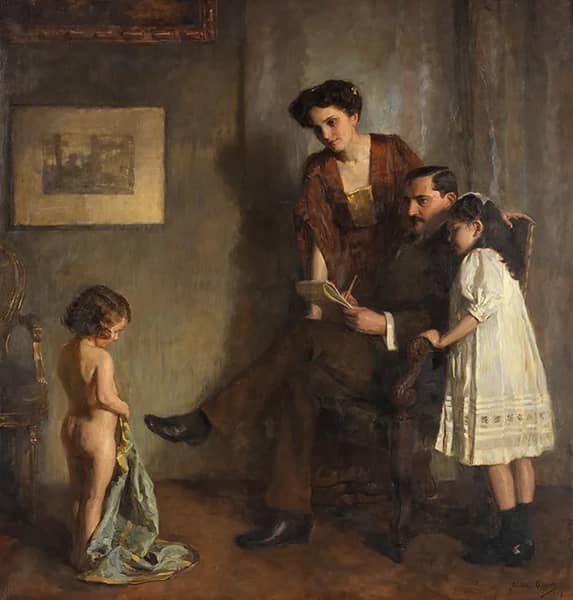 The Artist's Family 1908 by John Quincy Adams | Oil Painting Reproduction