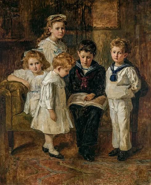 Story Time by John Quincy Adams | Oil Painting Reproduction