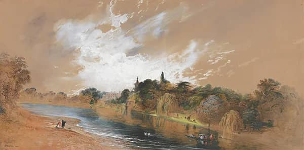 The Banks of the Thames 1850 by John Martin | Oil Painting Reproduction
