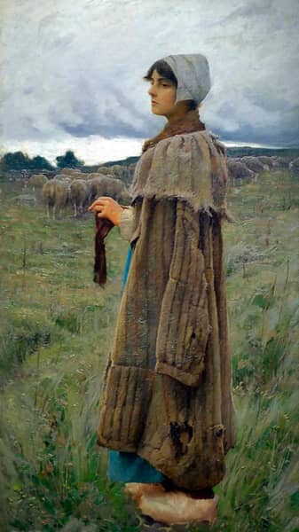 Shepherdess by Charles Sprague Pearce | Oil Painting Reproduction
