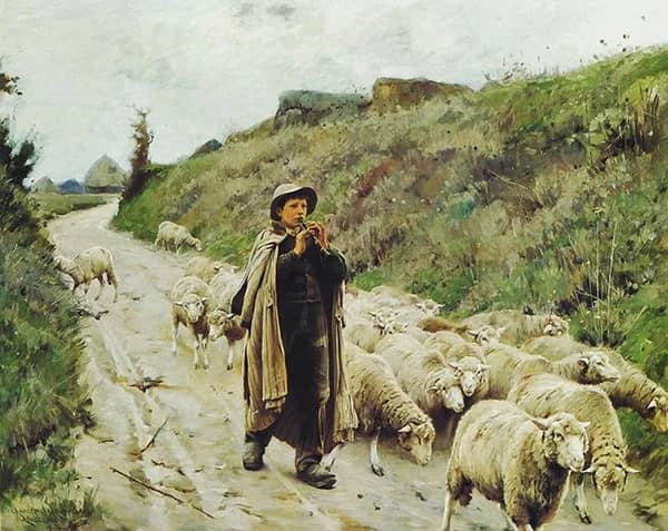 Return of the Flock by Charles Sprague Pearce | Oil Painting Reproduction