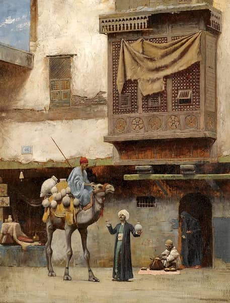 Pottery Seller in the Old City of Cairo | Oil Painting Reproduction