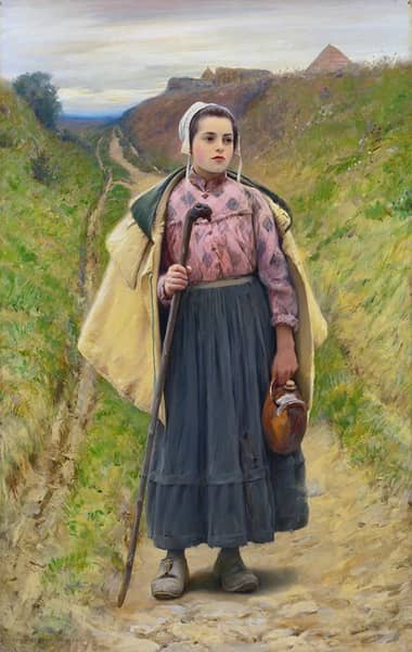Pearce on the Path by Charles Sprague Pearce | Oil Painting Reproduction