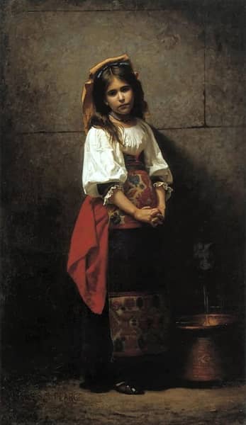 Italienne at the Fountain | Oil Painting Reproduction