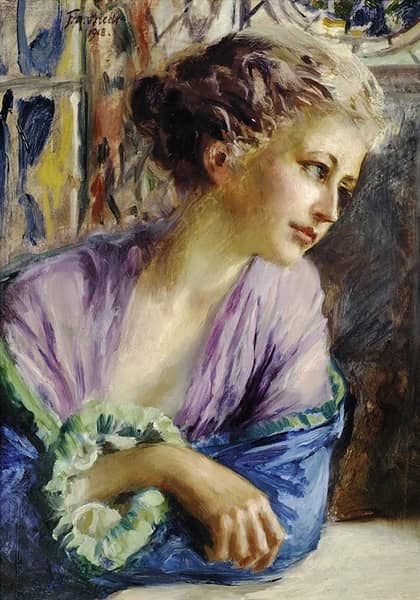Portrait of a Young Woman 1918 | Oil Painting Reproduction