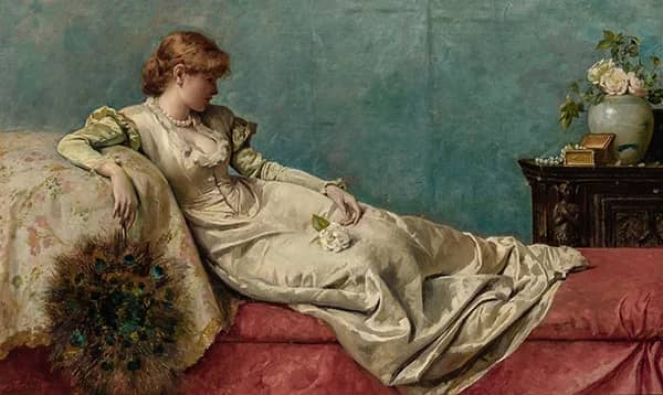 Woman in Repose 1879 by Ferdinand Max Bredt | Oil Painting Reproduction