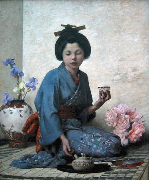 A Cup of Tea by Charles Sprague Pearce | Oil Painting Reproduction