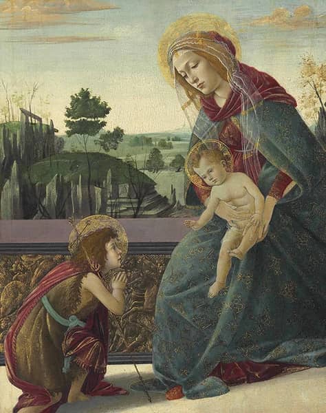 Madonna and Child with Young Saint John The Baptist | Oil Painting Reproduction