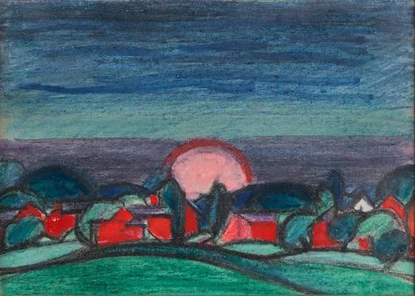 Moon and Earth c1920 by Oscar Bluemner | Oil Painting Reproduction