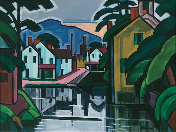 Old Canal Port by Oscar Bluemner | Oil Painting Reproduction