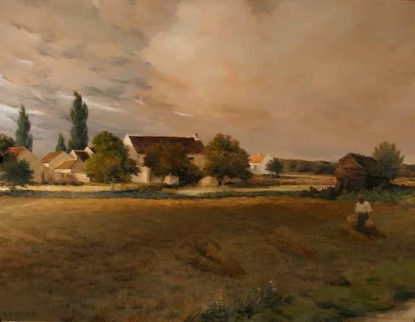 Harvest Landscape by Jean-Charles Cazin | Oil Painting Reproduction
