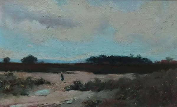 Landscape with Figure by Jean-Charles Cazin | Oil Painting Reproduction