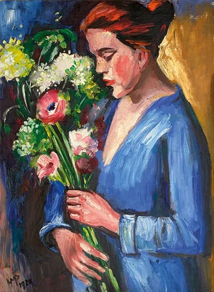 Girl in Blue 1925 by Max Pechstein | Oil Painting Reproduction