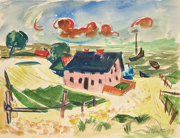 Red House at the Lagoon 1919 by Max Pechstein | Oil Painting Reproduction