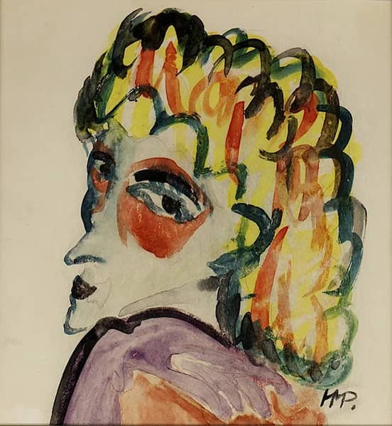 Woman's Head Fraukopf 1911 by Max Pechstein | Oil Painting Reproduction