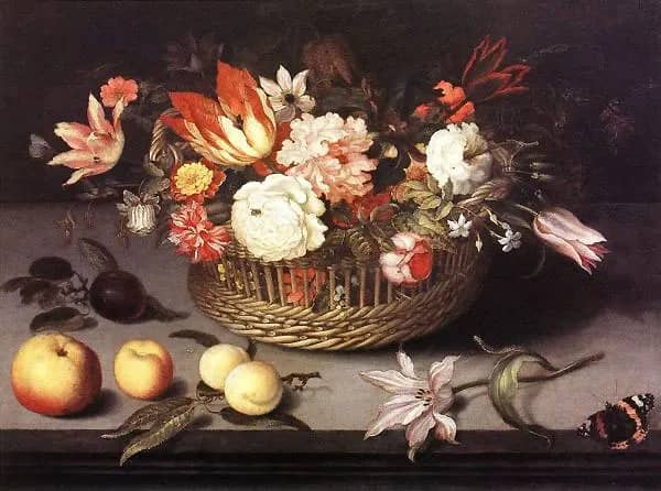 Basket by Ambrosius Bosschaert | Oil Painting Reproduction