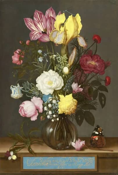 Bouquet of Flowers in a Glass Vase 1621 | Oil Painting Reproduction