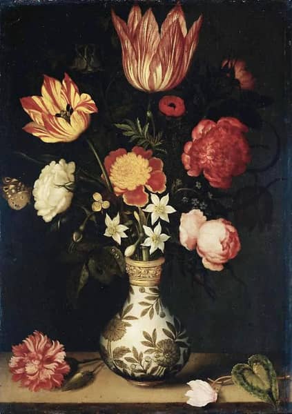 Still Life with Flowers in a Wan Li Vase 1619 | Oil Painting Reproduction