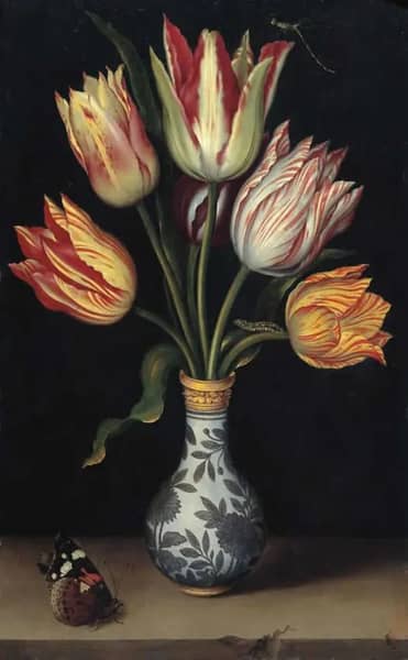 Tulips in a Vase by Ambrosius Bosschaert | Oil Painting Reproduction