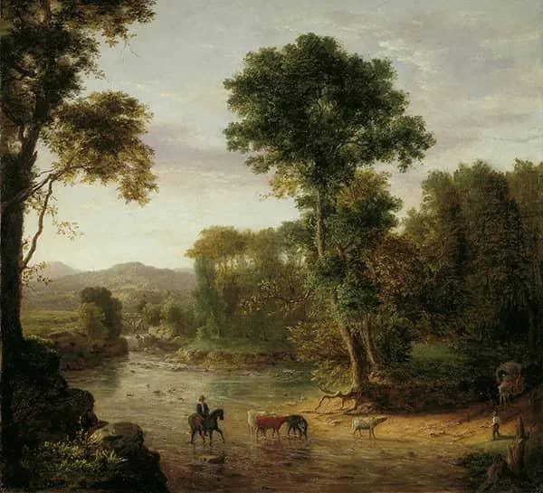 Crossing the Ford by George Inness | Oil Painting Reproduction