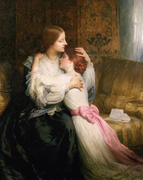 The Mother by Frank Dicksee | Oil Painting Reproduction