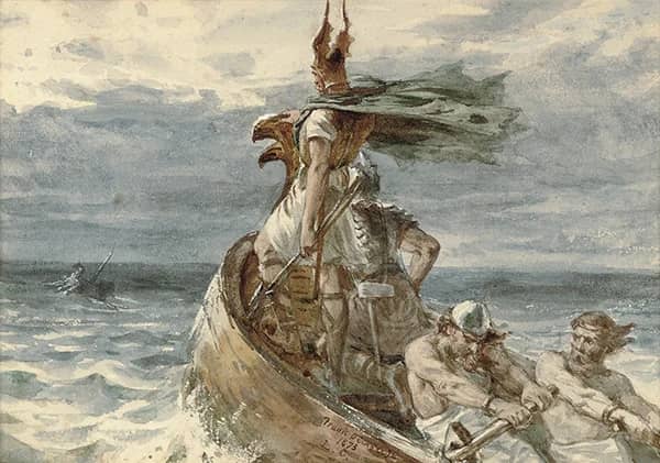 Vikings Heading for Land 1873 by Frank Dicksee | Oil Painting Reproduction